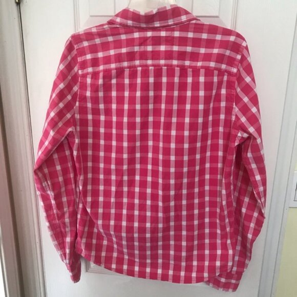 Hollister NEW Cotton Gingham Check Button Shirt Top Blouse Pink Long Sleeves S - Picture 4 of 14